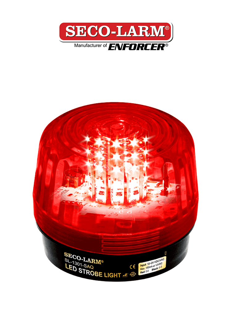 Luz Estroboscópica LED Alámbrica 100 dB 6-12VDC, Roja Compatible IHORN / RISCO / DSC / BOSCH