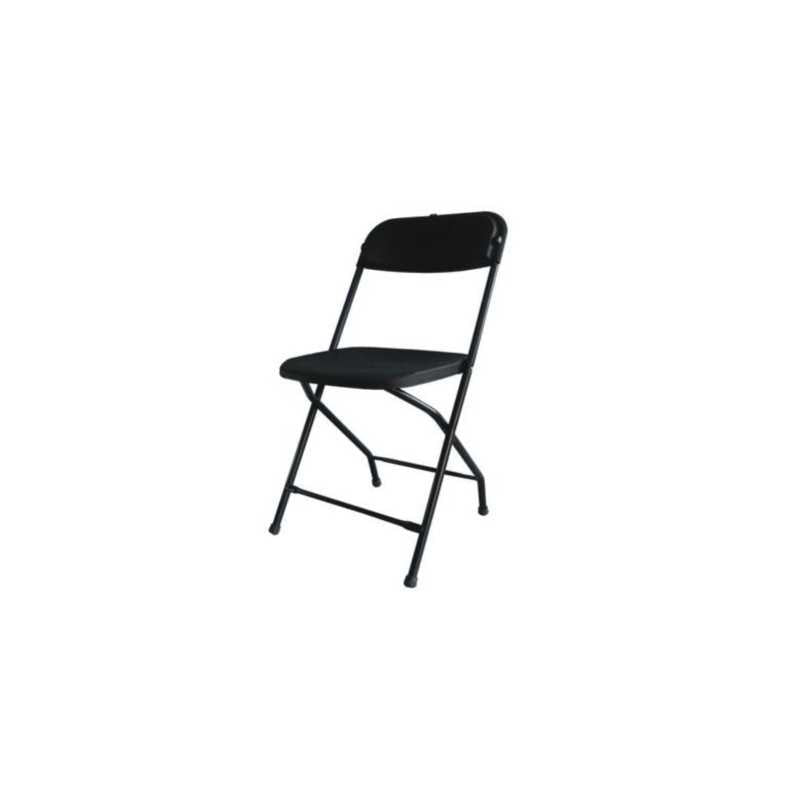 Silla de Visita Mundo In SILL0210345, Estructura Plegable de Acero con Asiento y Respaldo de Polipropileno, Dimensiones de 85.5 x 44 x 52 Centímetros, Color Negro, Pieza de 1 Unidad, SILL0210345