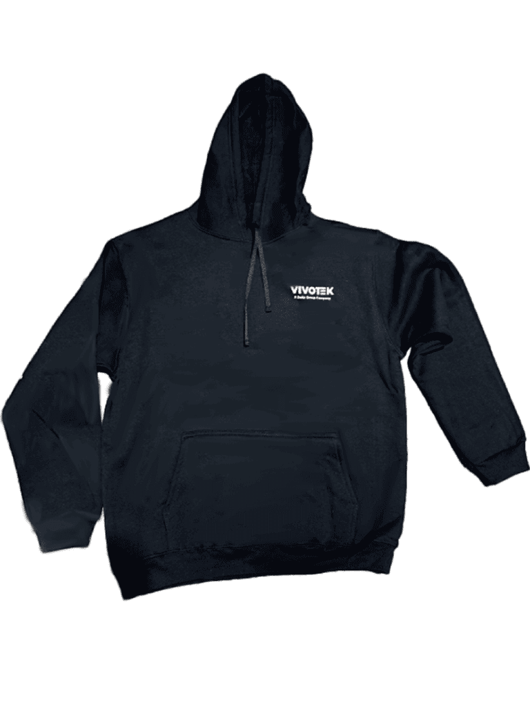 Sudadera Hoodie Vivotek con Material Pop, Color Negro, Talla L