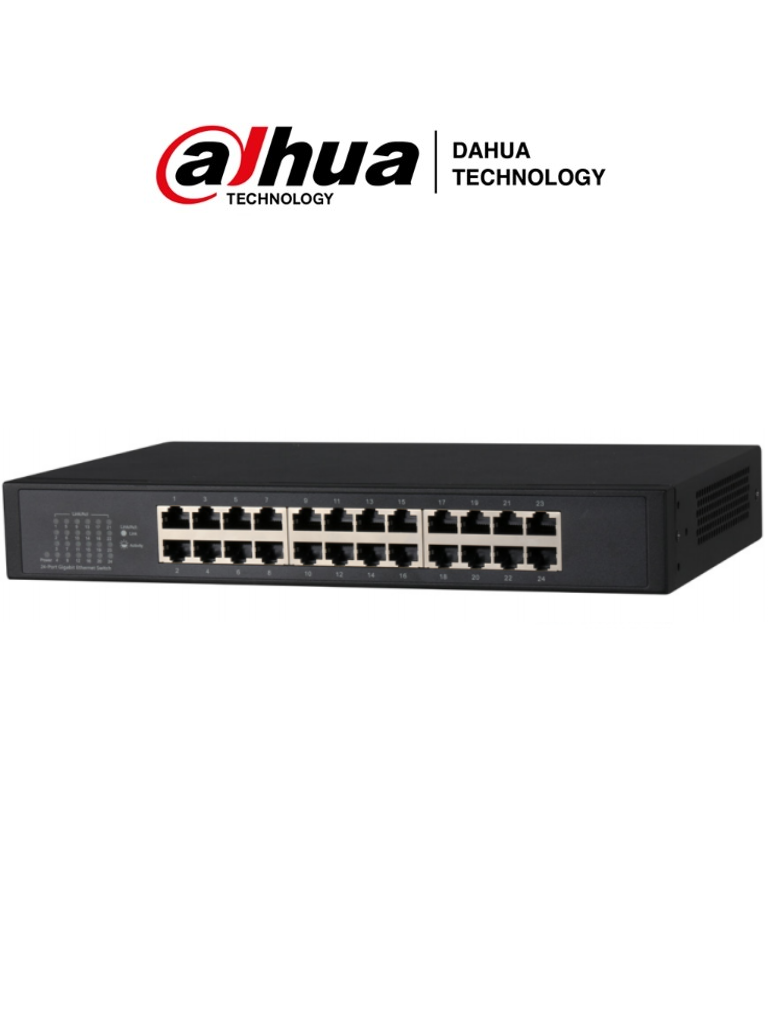Switch Gigabit DAHUA PFS3024-24GT 24 Puertos No Administrable 10/100/1000 Base-T Carcasa Metálica 48G Switching 35.7 Mbps 2Mb Buffer de Paquetes