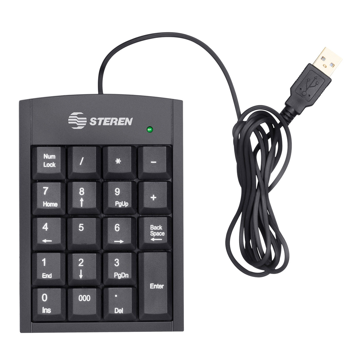 Teclado Numérico Steren Usb Extra Plano 19 Teclas Color Negro
