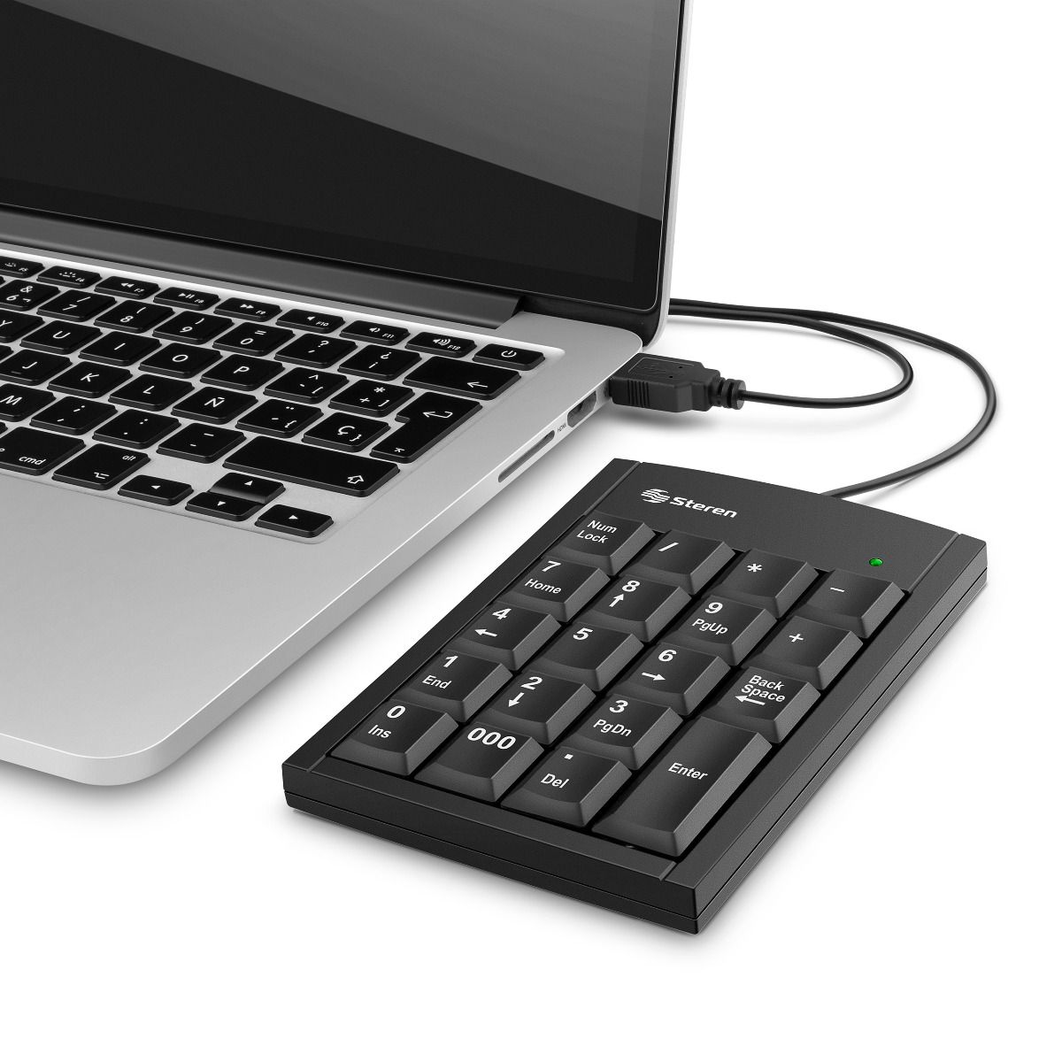 Teclado Numérico Steren Usb Extra Plano 19 Teclas Color Negro
