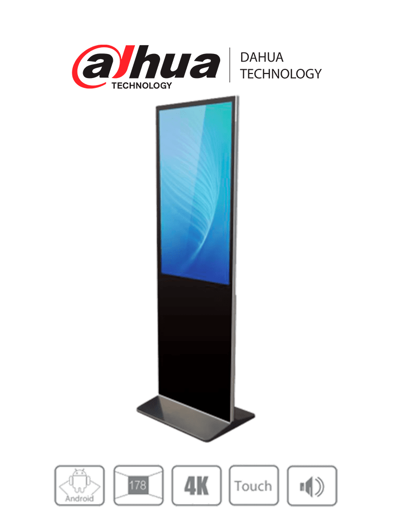 Sai400tk - totem de señalización digital de 55" con pantalla touch screen. resolución 4k, 178¬∞ de visualización. DAHUA DHI-LDV55-SAI400TK