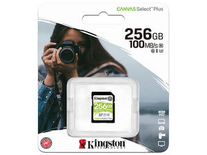 Tarjeta de Memoria Kingston Canvas Select Plus SDXC 256GB Clase 10 para Fotografía y Video