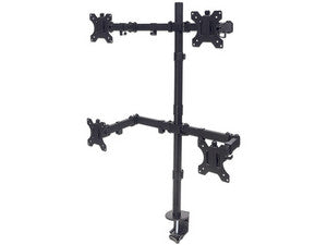 Soporte Manhattan para 4 monitores de 13" a 32", Ajustable, VESA, Acero