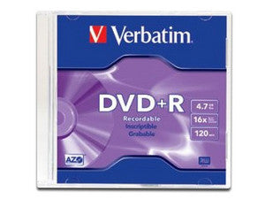 DVD-R Verbatim de 4.7GB 16x 1 Pieza, Superficie Brillante, Grabación de Datos