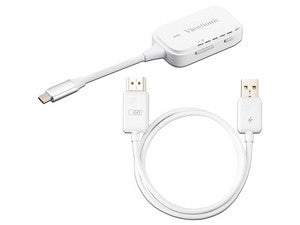 Kit Inalámbrico para Proyector ViewSonic PJ-WPD-700 Full HD 1080p, USB C, HDMI, Color Blanco, 50ftalcance