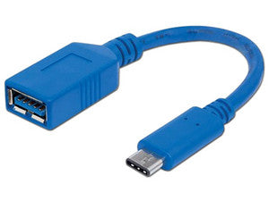 Cable Manhattan USB-C a USB-A, 1 Metro, Transferencia de Datos 5Gbps