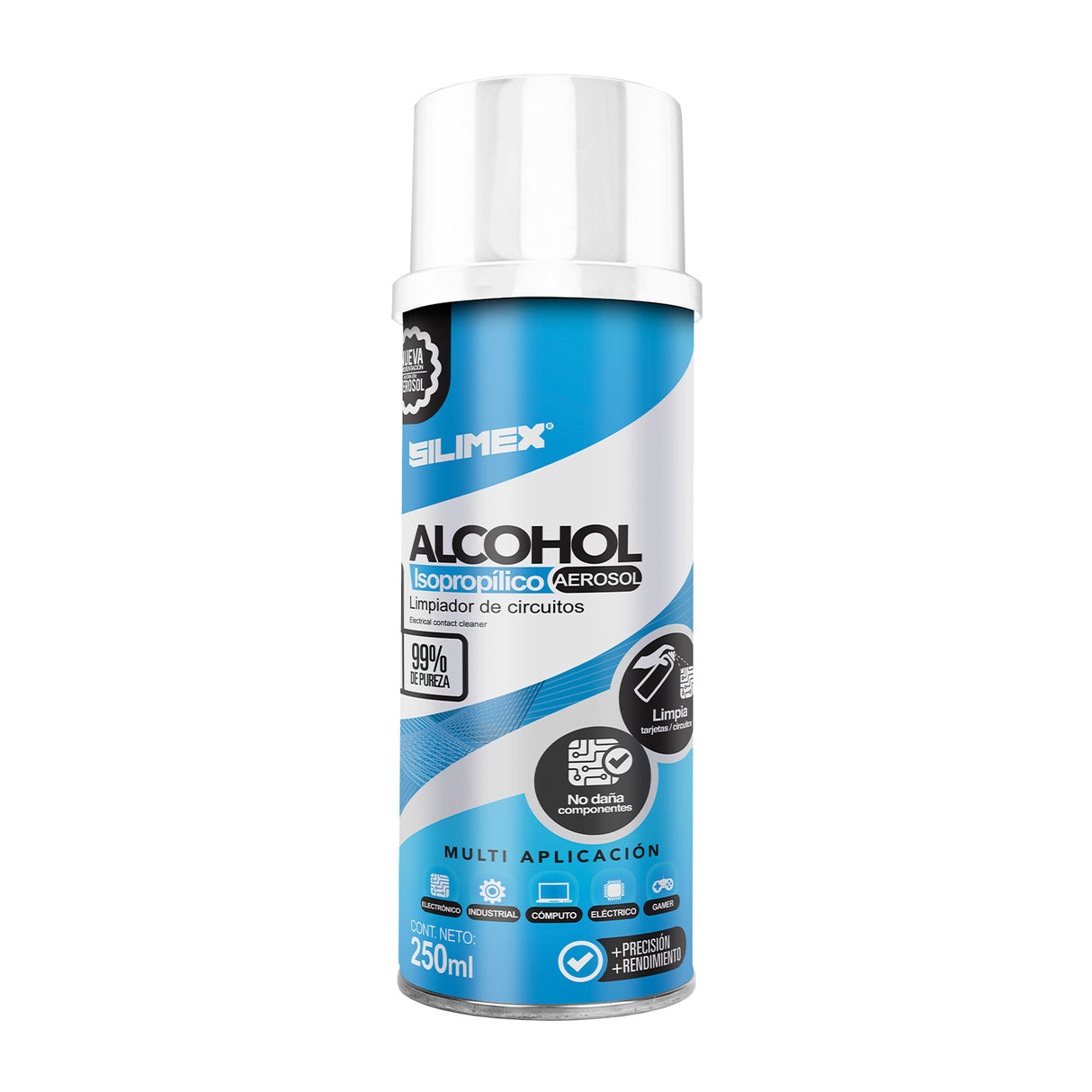 Silimex Alcohol Isopropilico en Aerosol para Limpieza de PC´s y Electrónica, 250ml