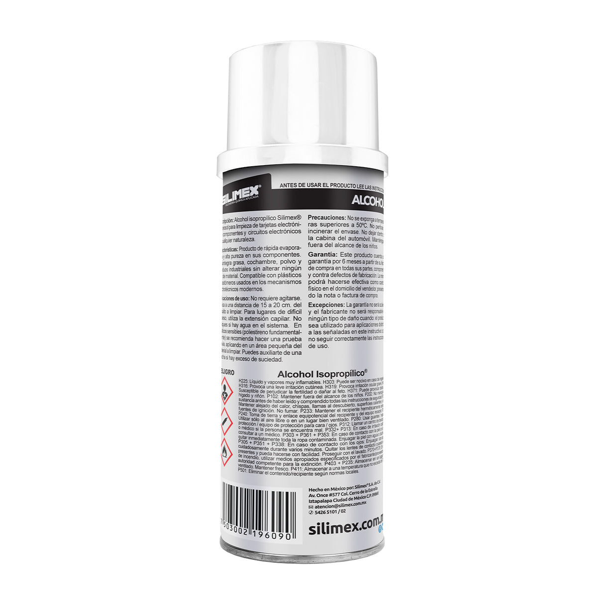 Silimex Alcohol Isopropilico en Aerosol para Limpieza de PC´s y Electrónica, 250ml