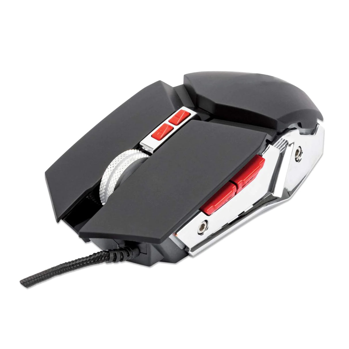 Mouse Optico Gaming - Manhattan 7 Botones, Negro/Plata 3200 Dpi FullOffice.com