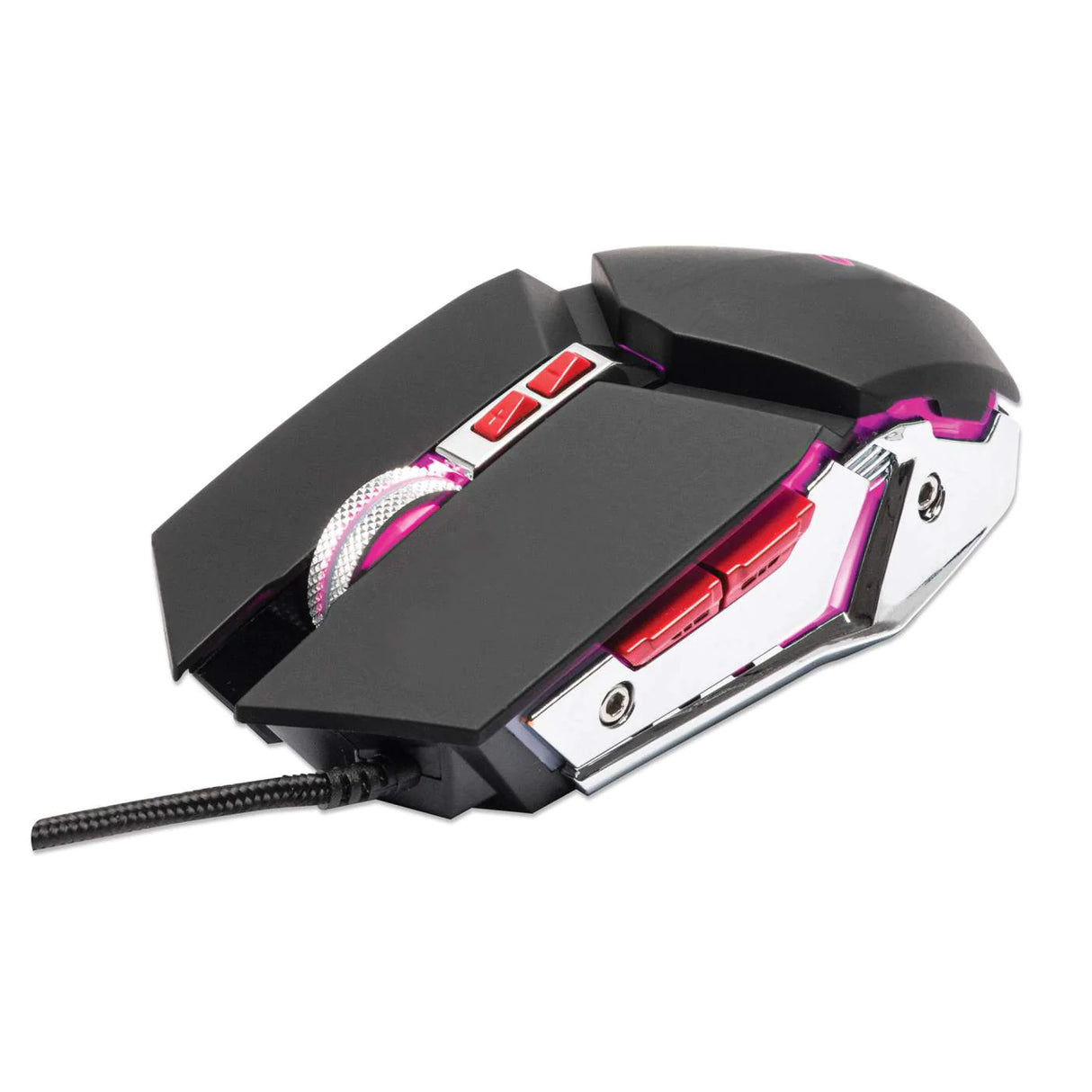 Mouse Optico Gaming - Manhattan 7 Botones, Negro/Plata 3200 Dpi FullOffice.com