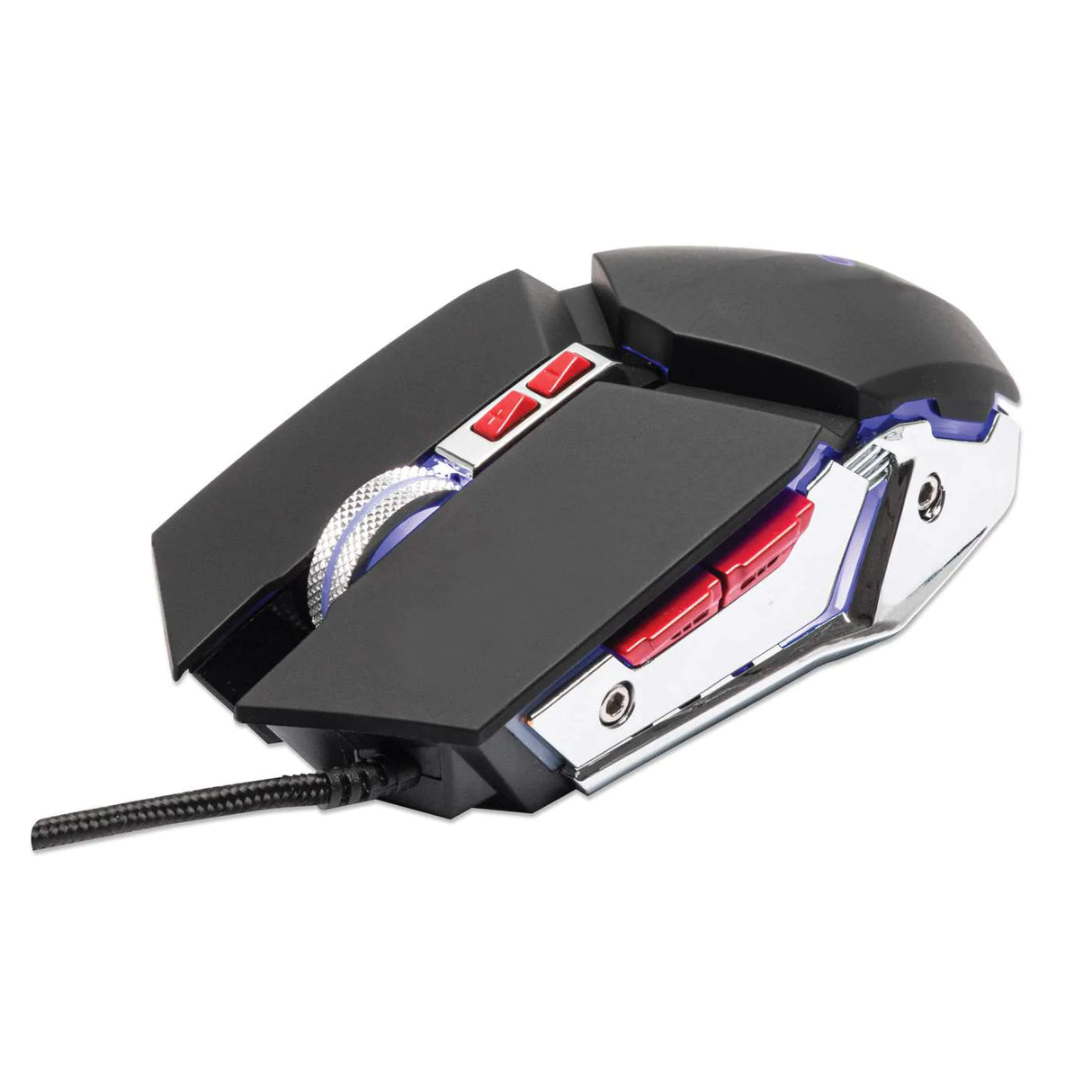 Mouse Optico Gaming - Manhattan 7 Botones, Negro/Plata 3200 Dpi FullOffice.com