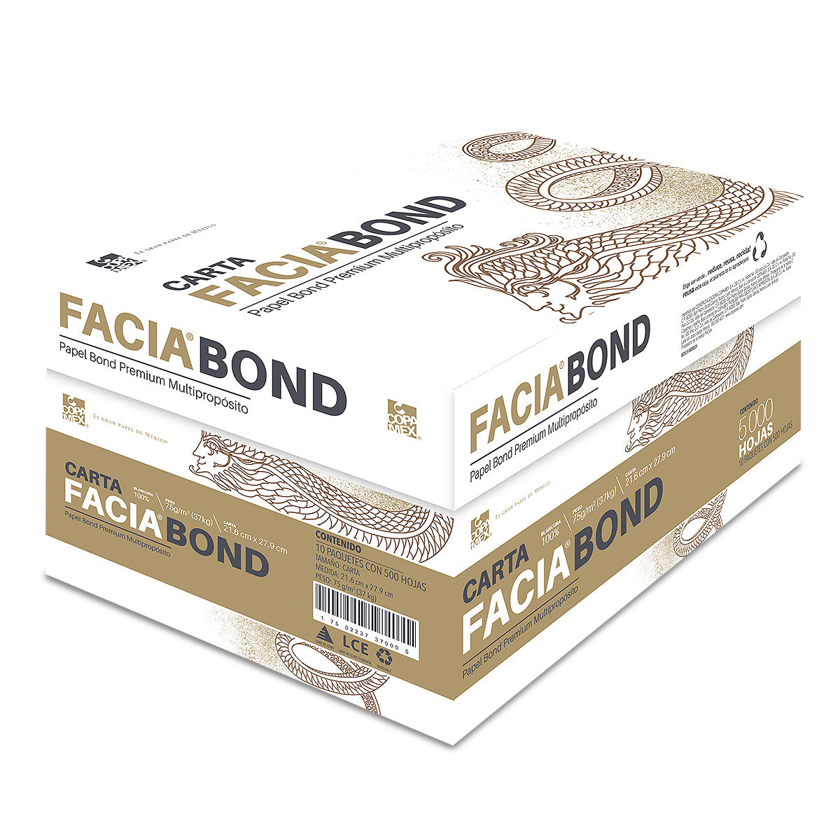 Papel Cortado Facia Oficio 75Gr 99% Blancura C/5000 Hojas - Faciaoficio FullOffice.com