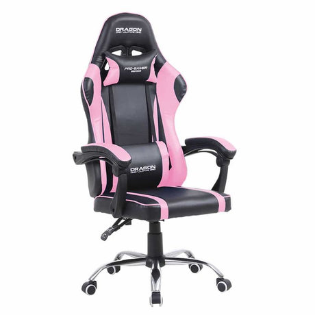 Silla Gamer Ergonómica Dragón Xt Modelo Falkor Color Rosa-Negro - Ne-462Rs FullOffice.com