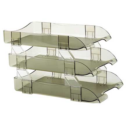 Charola Sablon 2436Hu Acrilico Humo Tres Niveles Oficio - 2436Hu FullOffice.com