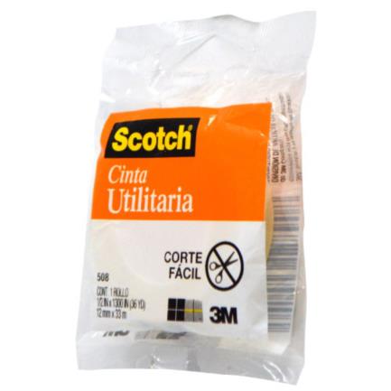 Cinta Utilitaria 3M Scotch 508 En Bolsa 12Mmx33M - 5081233 FullOffice.com