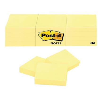 Notas 3M Post It 653 1.5X2" Amarillo Paquete 100 Hojas C/12 - 653