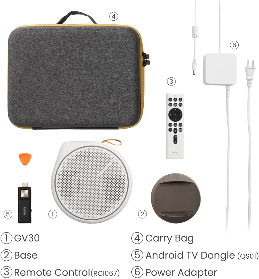 Proyector Benq Gv30 Portátil Dlp 300 Lúmenes Resolución 720P (1280X720) Android Tv Hasta 20000 Horas Usb-C/Dp/Hdmi FullOffice.com