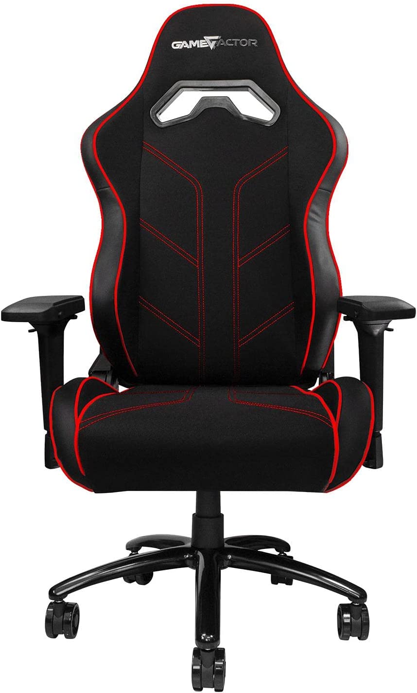 Silla Game Factor Cgc600 Tela Reclinable Con Descansa Brazos 4D Estrella Metálica Color Rojo-Negro - Cgc600-Rd FullOffice.com