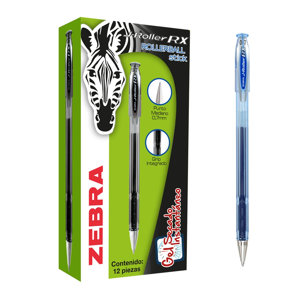 Boligrafo Zebra J-Roller 8001 Azul C/12 - 8001 FullOffice.com