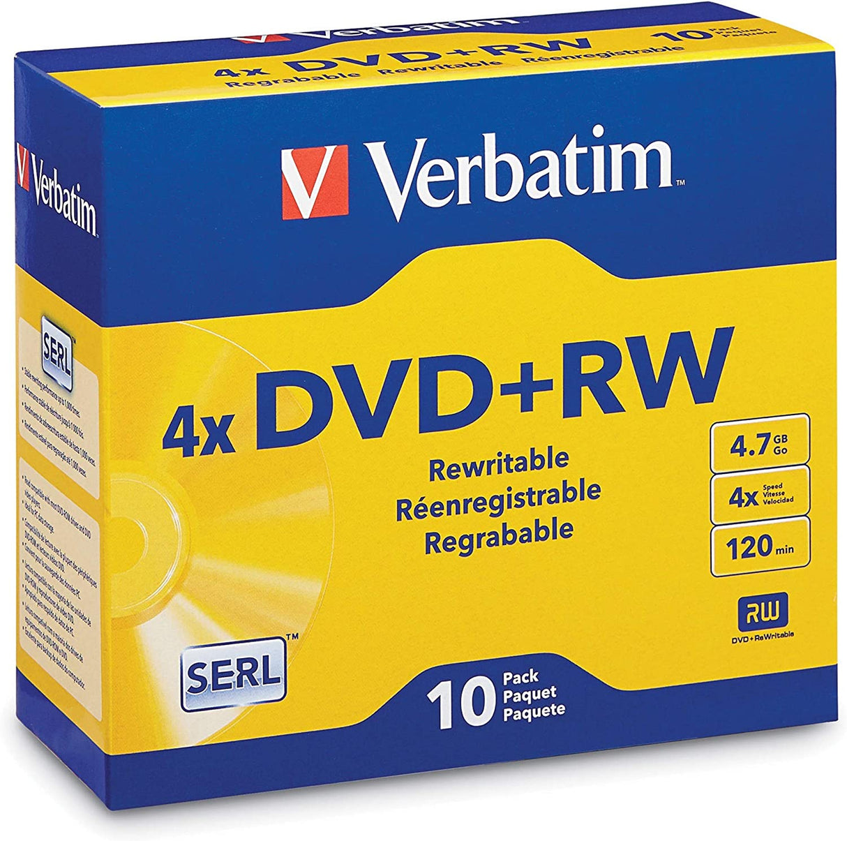 Dvd+Rw Verbatim 4X 4.7 Gb 10Pk Slim Case - 94839 FullOffice.com
