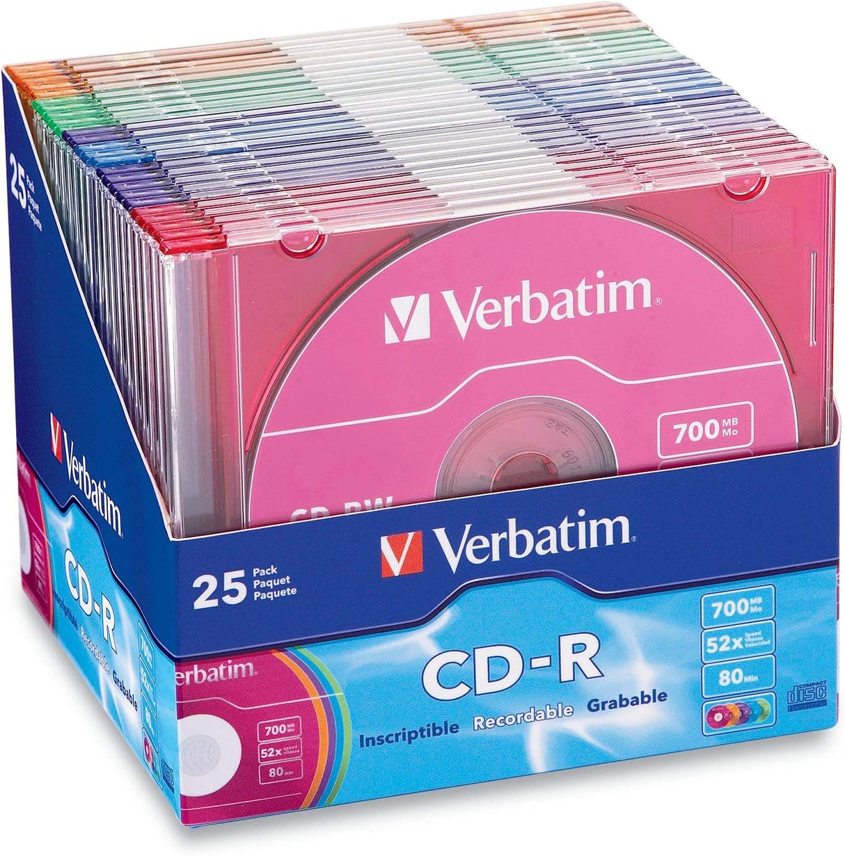 Disco Compacto Verbatim R 52X 80Min 700Mb Color C/25 - 94611 FullOffice.com