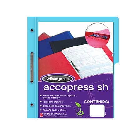 Carpeta Acco Press Mc P4564 Oficio Azul Claro C/10 - P4564 FullOffice.com