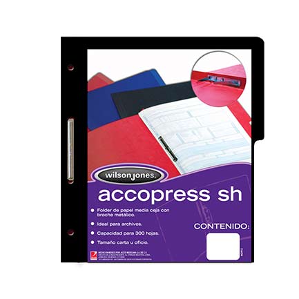 Carpeta Acco Press M/C Oficio Negro Np C/10 - P0843 FullOffice.com