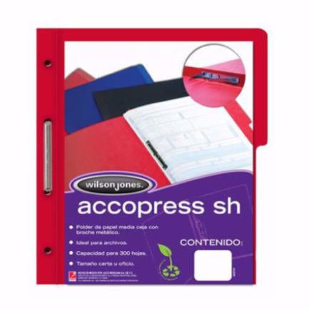 Carpeta Acco Press Media Ceja Oficio C/Broche Color Rojo C/10 - P4568 FullOffice.com
