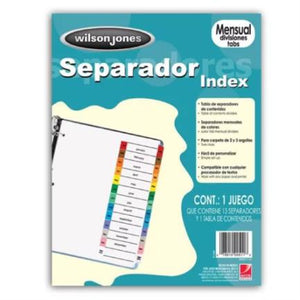 Separador Acco Wilson Jones Mensual Carta Cejas De Colores - P1368 FullOffice.com