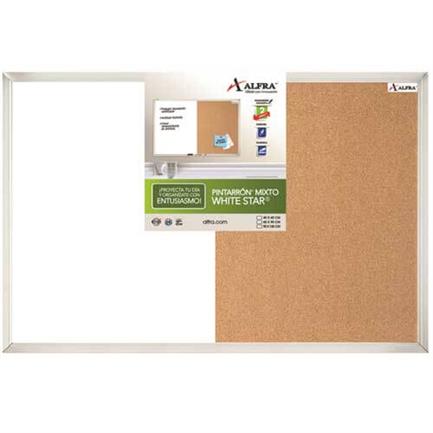 Pintarron Alfra Mixto Blanco Y Corcho 60X90 - 3242 FullOffice.com