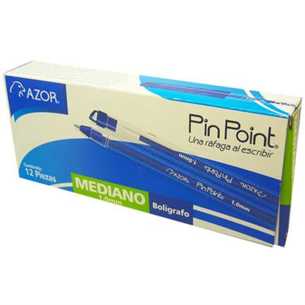 BOLIGRAFO PIN POINT P. MED 1.0MM AZUL CAJA C/12 - AZOR - BOLIGRAFOS - FullOffice.com