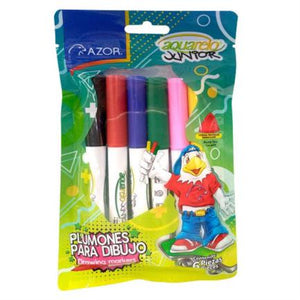 Marcador Aquarelo Junior Punta Fina Colores Surtidos C/6 Pzas - 2926 FullOffice.com