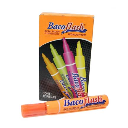 Resaltador Bacoflash Naranja Pqte/12 - Mr051 FullOffice.com