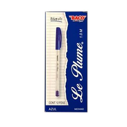 BOLIGRAFO BACO LE PLUME 1.0MM AZUL CAJA C/12 - BACO - BOLIGRAFOS - FullOffice.com