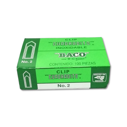 Clip Baco Cuadradito 2 C/10 Clips - Cl010 FullOffice.com