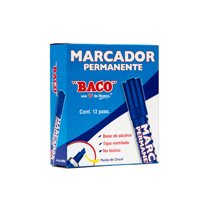 Marcador Baco Permanente Tubo Aluminio Verde C/12 - Mr004 FullOffice.com