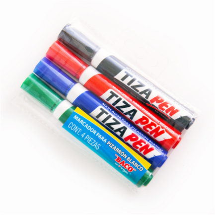 Marcador Baco Plastico P/Pizarron Estuche C/4 - Mr037 FullOffice.com