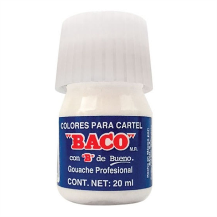 Pintura Baco P/Cartel 20Ml Blanco P/Tintas C/10 - Pn026 FullOffice.com