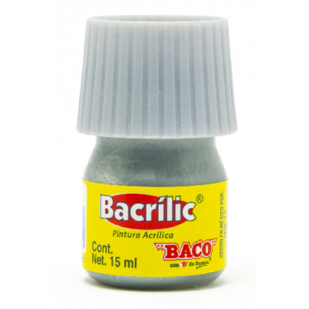 Pintura Baco Acrílica Plata 15Ml C/10 - Pn082 FullOffice.com