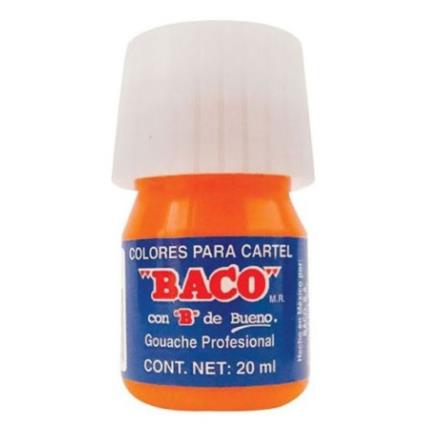 Pintura Baco Para Cartel 20Ml Color Naranja C/10 Pzas - Pn004 FullOffice.com