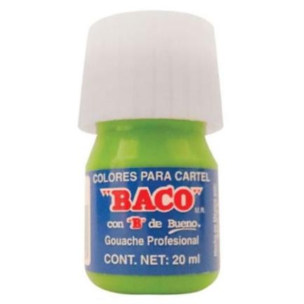 Pintura Baco Para Cartel 20Ml Color Verde Amarillento C/10 Pzas - Pn013