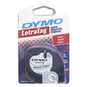 Cinta Etiquetadora Dymo Letratag Negro Sobre Blanco Papel Pqte C/2 - 10697 FullOffice.com