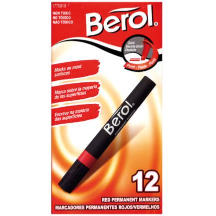Marcador Berol Permanente Rojo C/12 - 11942 FullOffice.com