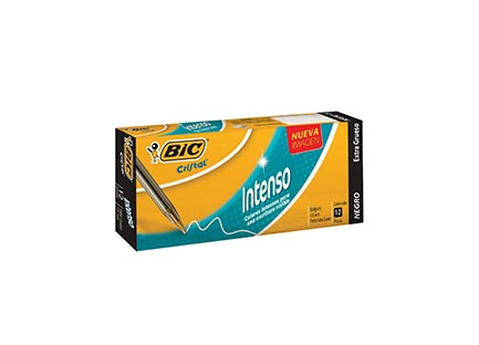BOLÍGRAFO BIC CRISTAL INTENSO 1.6 MM NEGRO C/12 - BIC - BOLIGRAFOS - FullOffice.com