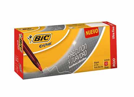 BOLIGRAFO BIC CRISTAL PRECISIÓN Y SUAVIDAD 0.7MM ROJO - BIC - BOLIGRAFOS - FullOffice.com