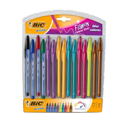 Boligrafo Bic Cristal Fashion Surtidos C/15 1.2Mm - 943498 FullOffice.com