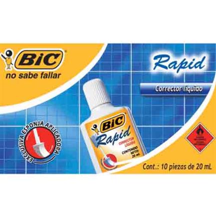 Corrector Bic Woqd-10 Liquido Secado Rapido C/10 - Wored10