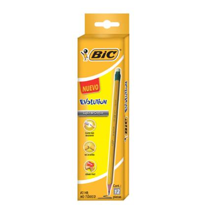 Lapiz Bic Evolution Hb2 Amarillo Resina C/12 - 930254 FullOffice.com